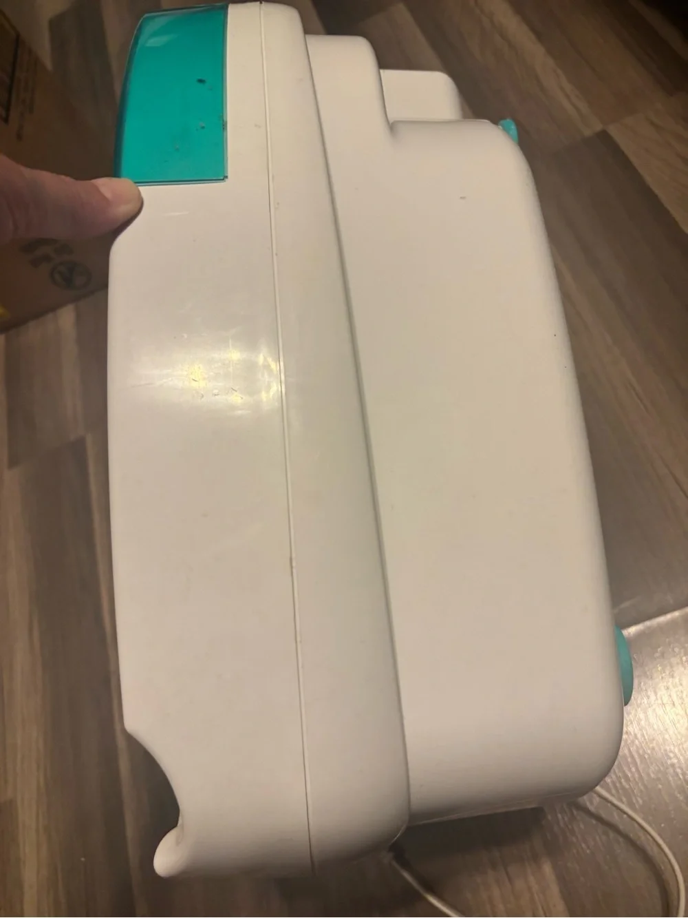 Soothing Teal and White Foot Spa with Removable Rollers